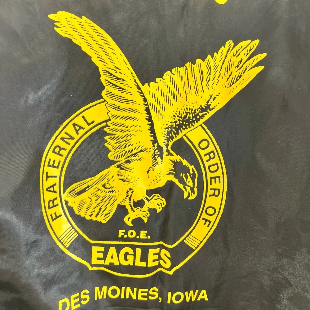 Vtg King Louie MADE IN USA Satin Bomber Jacket XL F.O.E. Eagles Des‎ Moines, IA
